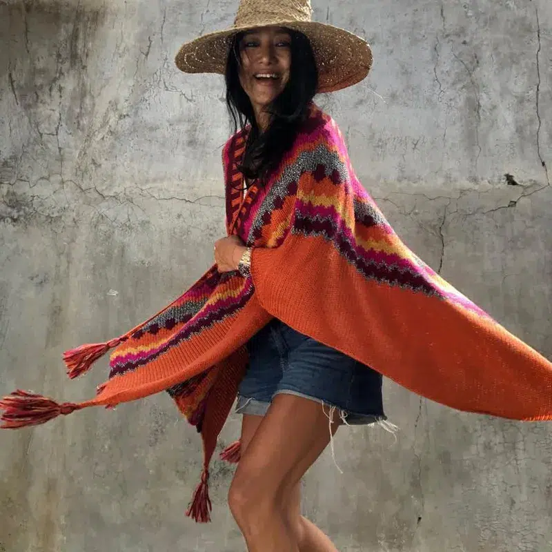 Poncho Mexicain Femme Poncho Mexicain Femme – Image 11