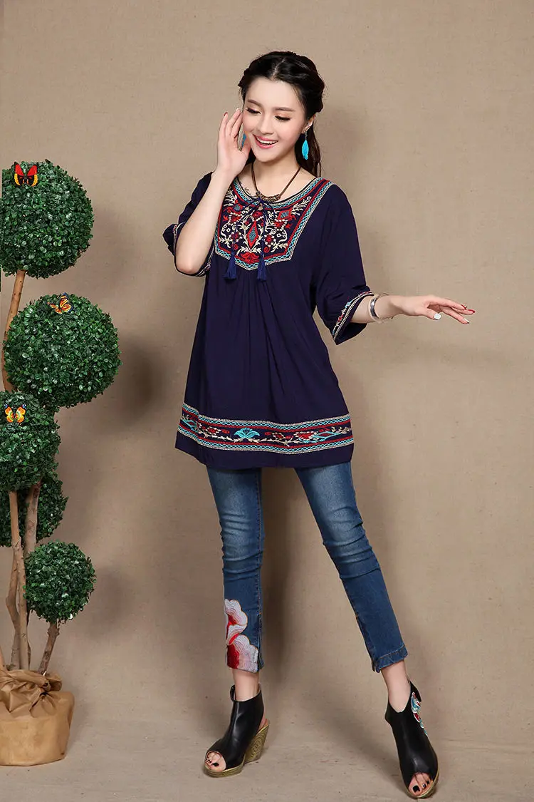 Blouse Brodée Mexicaine Blouse Brodée Mexicaine – Image 2
