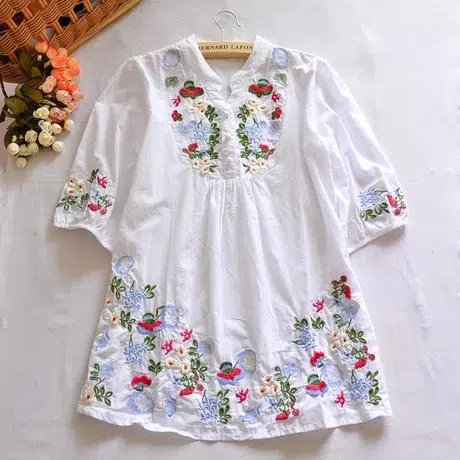 Blouse Rétro Fleurie Femme Blouse Rétro Fleurie Femme – Image 6