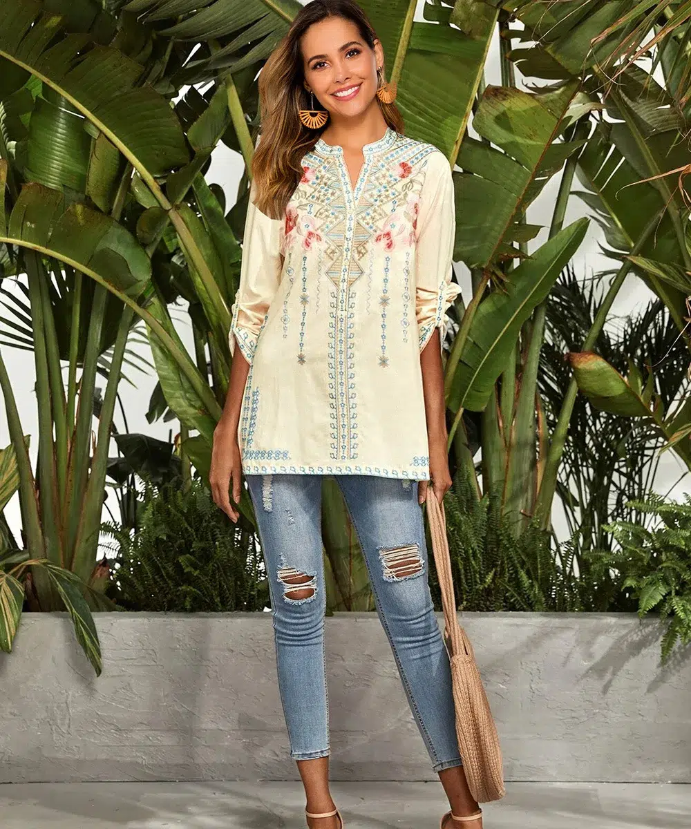 Blouse Mexicaine Grande Taille Blouse Mexicaine Grande Taille – Image 13