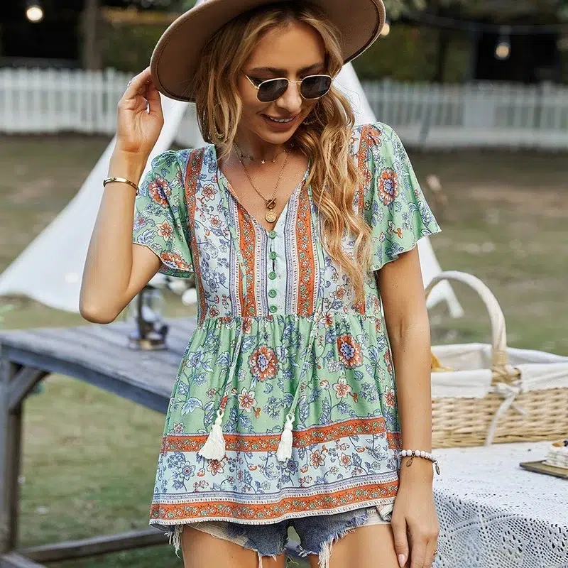 Blouse Hippie Femme Colorée Blouse Hippie Femme Colorée – Image 3