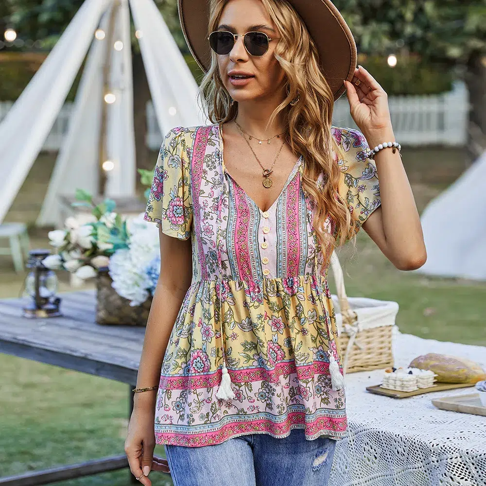 Blouse Hippie Femme Colorée Blouse Hippie Femme Colorée
