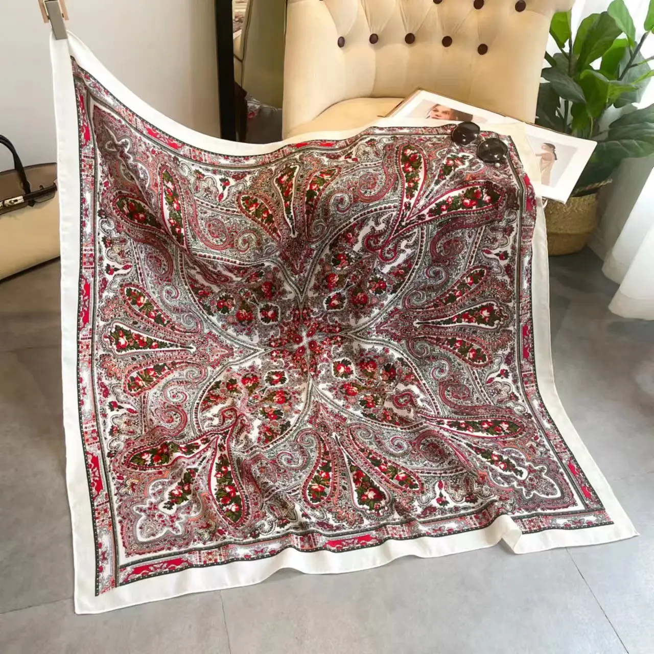 Couverture Mexicaine Traditionnelle 110 x 110 cm Couverture Mexicaine Traditionnelle 110 x 110 cm – Image 3