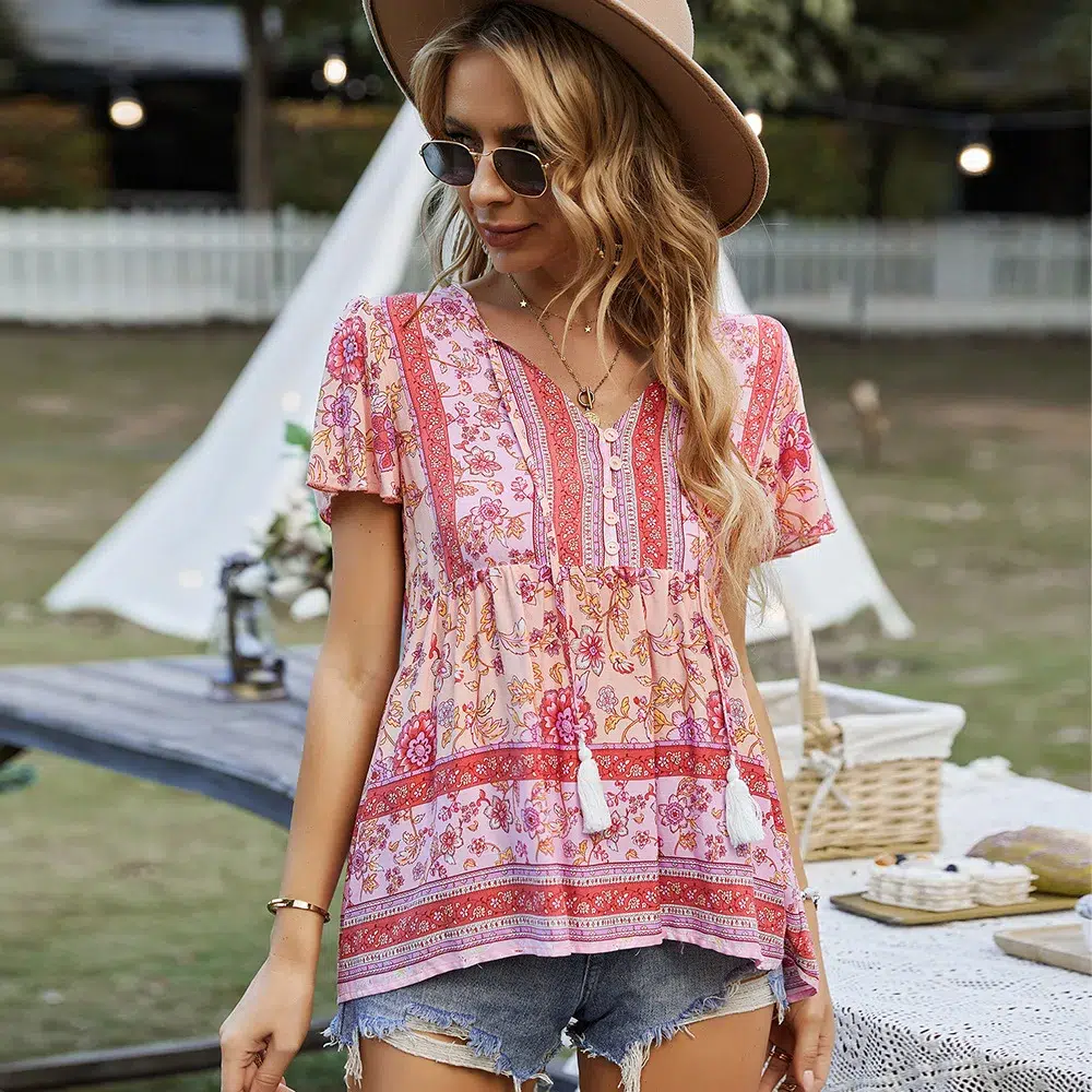 Blouse Hippie Femme Colorée Blouse Hippie Femme Colorée – Image 8