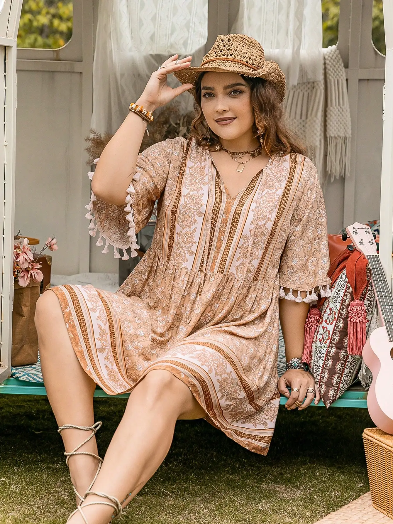 Robe Bohème Chic Courte S55277675a34d48b9b388c77288ab2002V.webp