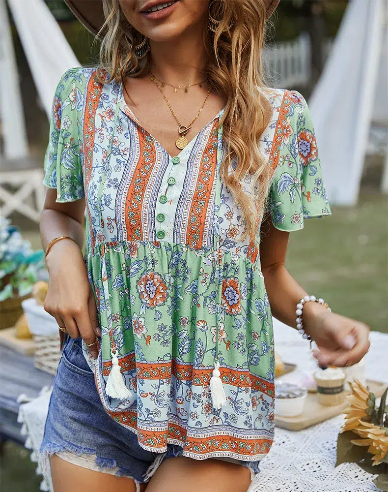 Blouse Hippie Femme Colorée Blouse Hippie Femme Colorée – Image 12