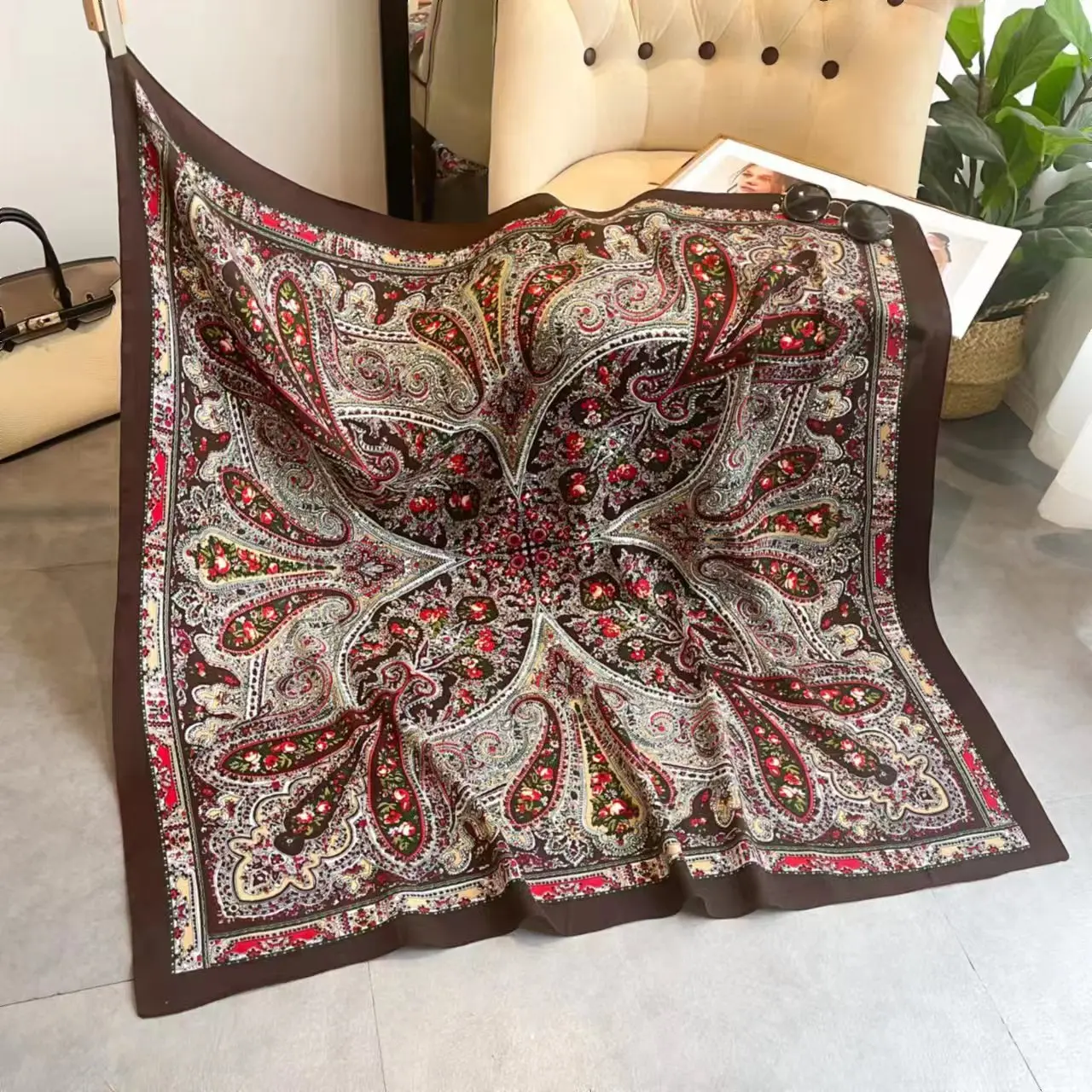 Couverture Mexicaine Traditionnelle 110 x 110 cm Couverture Mexicaine Traditionnelle 110 x 110 cm – Image 2