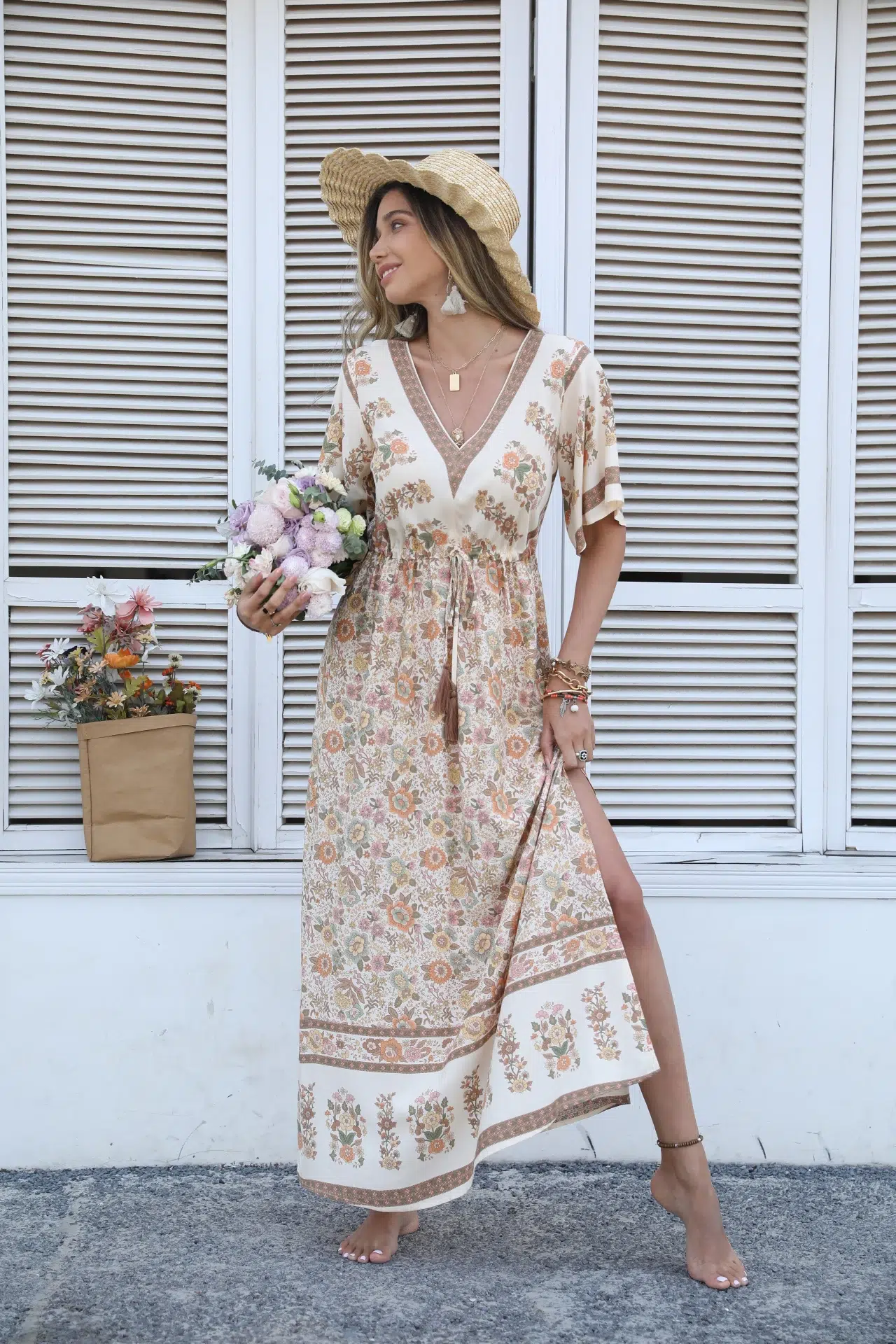 Robe Longue Bohème Fleurie Sb3ea2459980a4e1dbfde39f23fabc467t.webp
