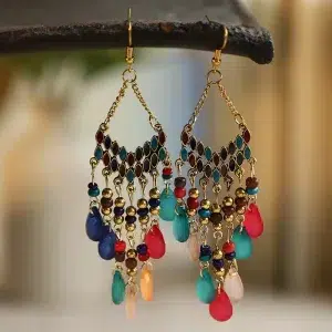 Boucles d'Oreilles Ethniques Colorées