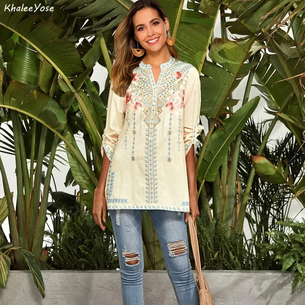 Blouse Mexicaine Grande Taille Blouse Mexicaine Grande Taille – Image 6