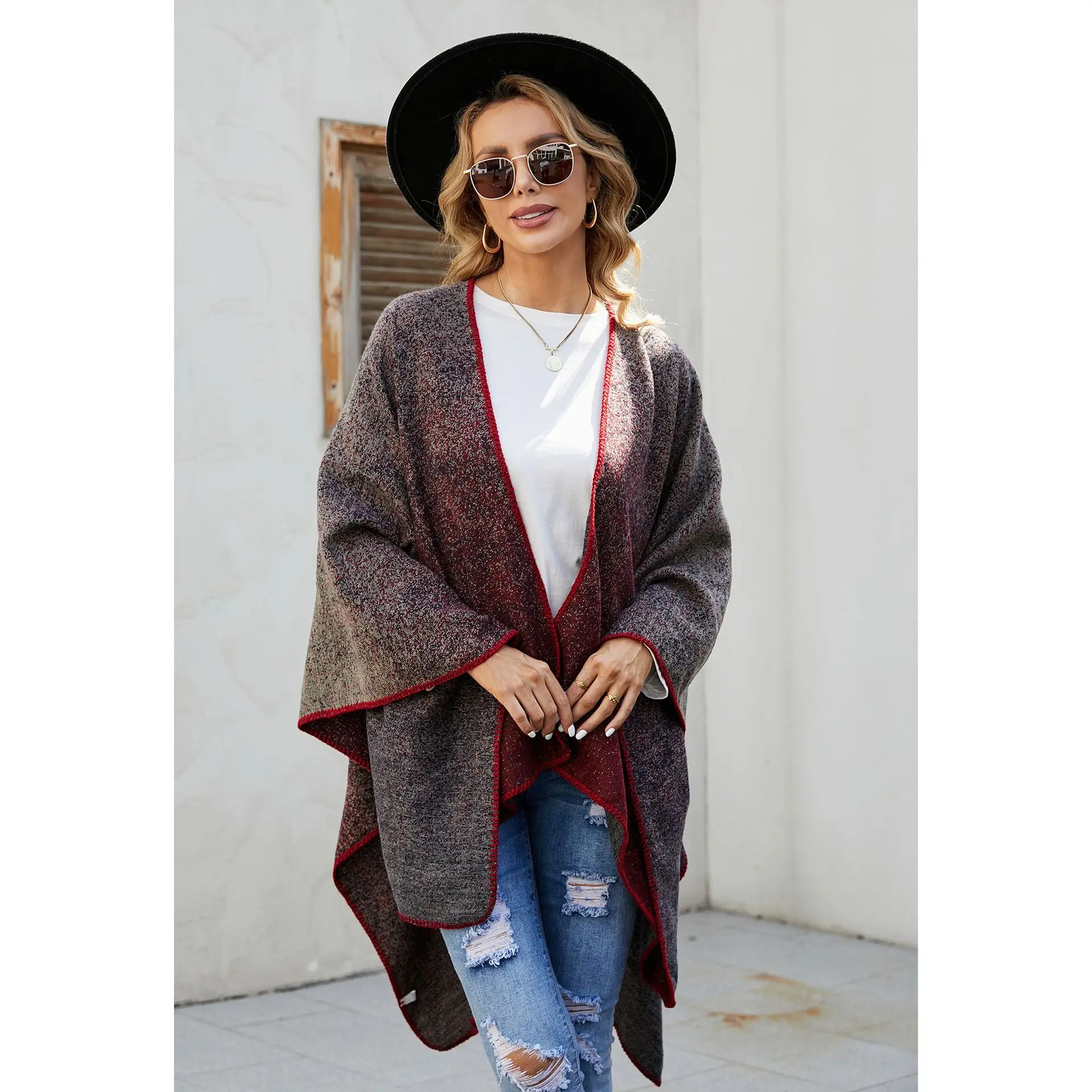 Poncho Femme Chaud Mi-Saison Sd77fc649cc7f46218c8f7a75b53b7635U.webp