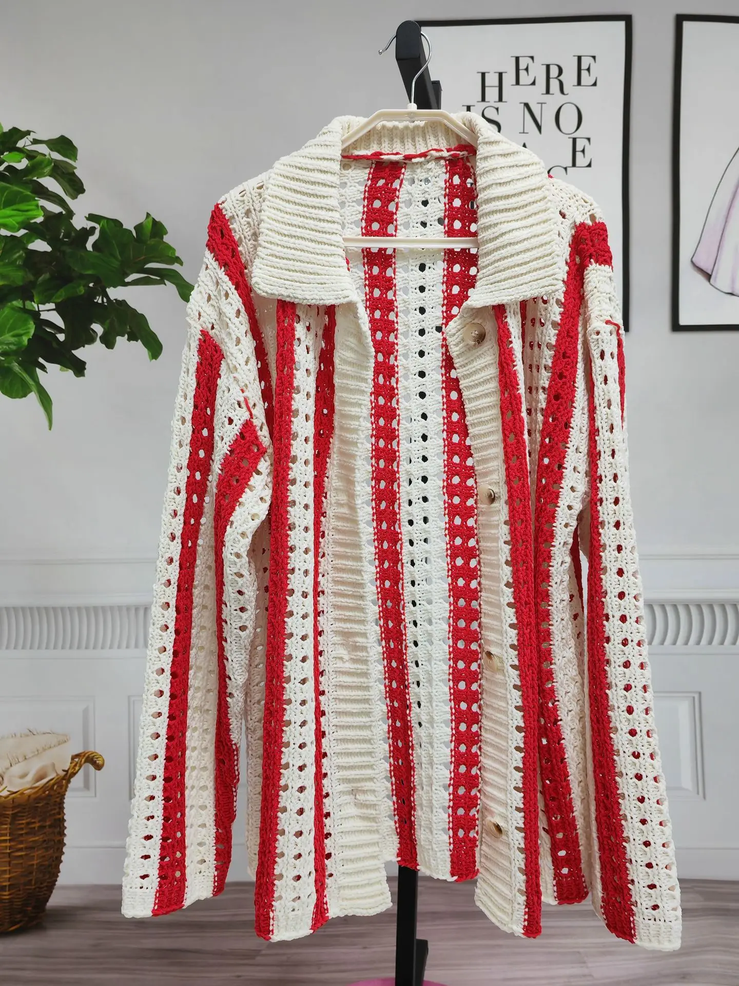 Chemise en Crochet Homme Rouge Se9445792a70a412791d42acc0fbc2ae0F 1.webp