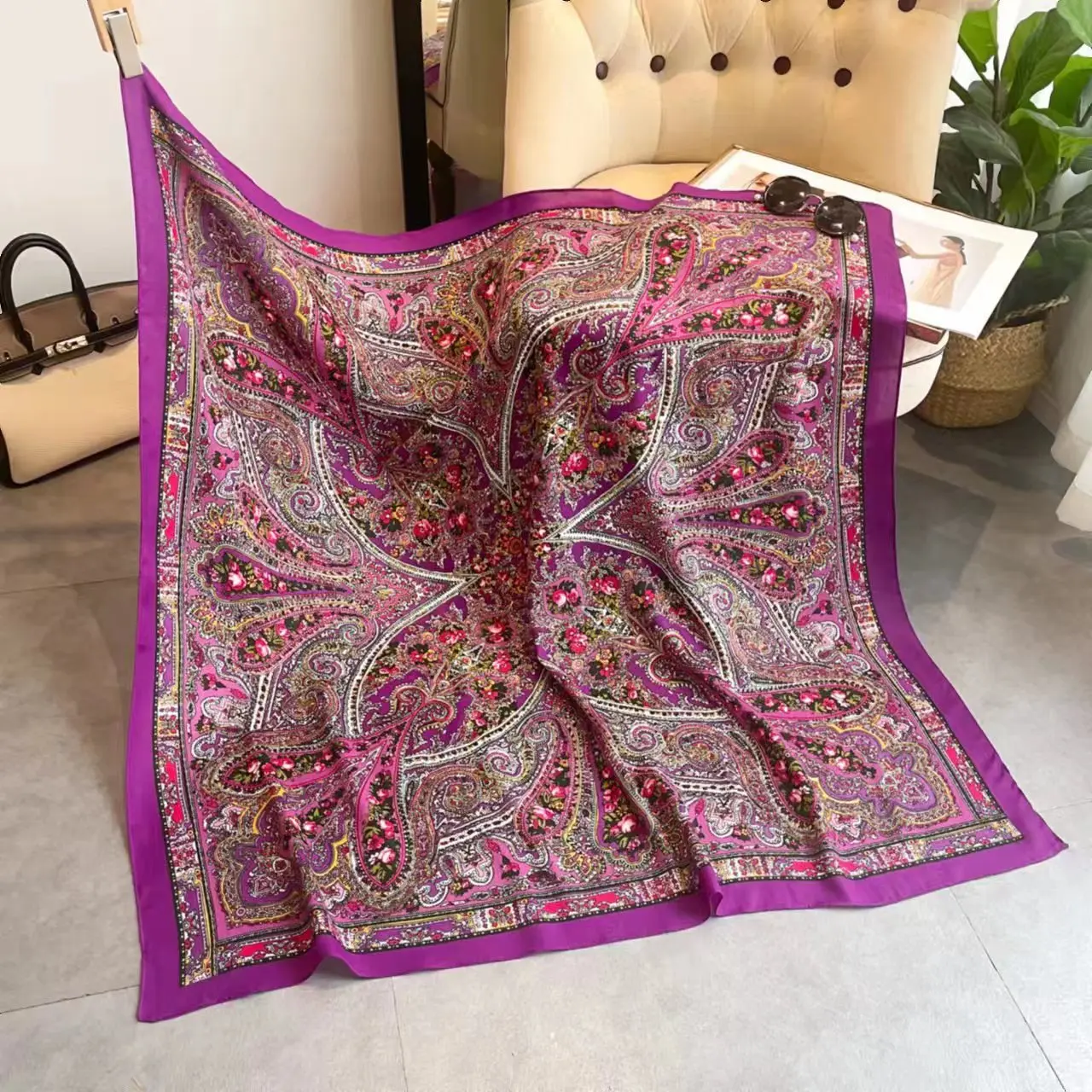 Couverture Mexicaine Traditionnelle 110 x 110 cm Couverture Mexicaine Traditionnelle 110 x 110 cm – Image 4